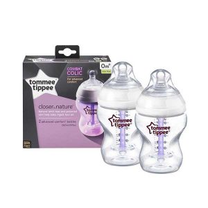 شيشه شير دو عددي طلق 260ميل TOMMEE TIPPEE