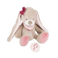 عروسک موزیکال خرگوش صورتی کوچک nattou