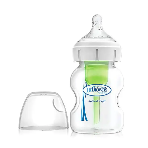 شیشه شیر طلقی پهن 150 میل آپشن پلاس دکتر براون Drbrown's