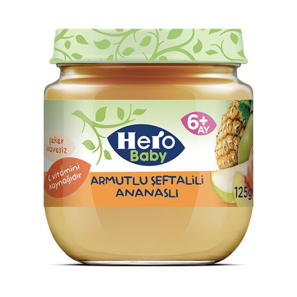hero baby-armutlu seftalili ananasli-new-600_comp پوره آناناس،هلو و گلابی Hero Baby - Image 1