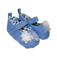 پاپوش نوزادی بغل گل دخترانه آبی مسترشوز Mrshoes مدل mr162