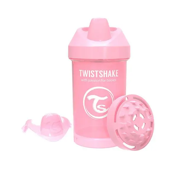 لیوان آموزشی 300 میل صورتی پاستل تویست شیک Twistshake