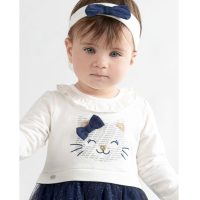 پیراهن با هد دخترانه گربه ملوس ایندیگو مدل indigo 29923