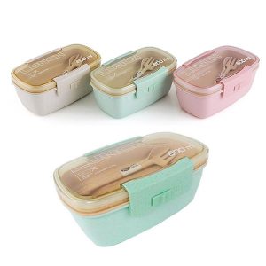 ظرف غذا ارگانیک 800 میل با قشق و چنگال Lunch Box