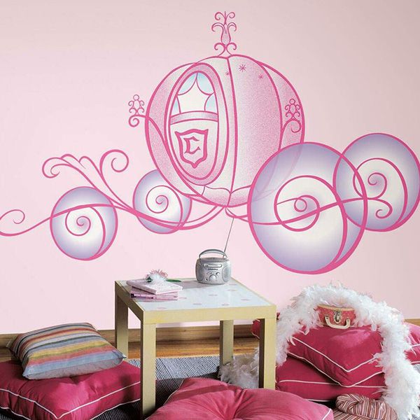 استیکر دیوار اتاق کودک RoomMates مدل Princess Carriage
