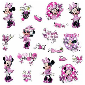 استیکر دیوار اتاق کودک RoomMates مدل Minnie Lover Pink