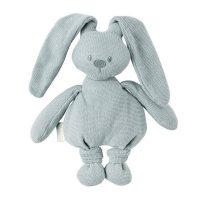 عروسک آغوشی خرگوش لاپیدو طوسی-سبز طرح بافت نتو Nattou